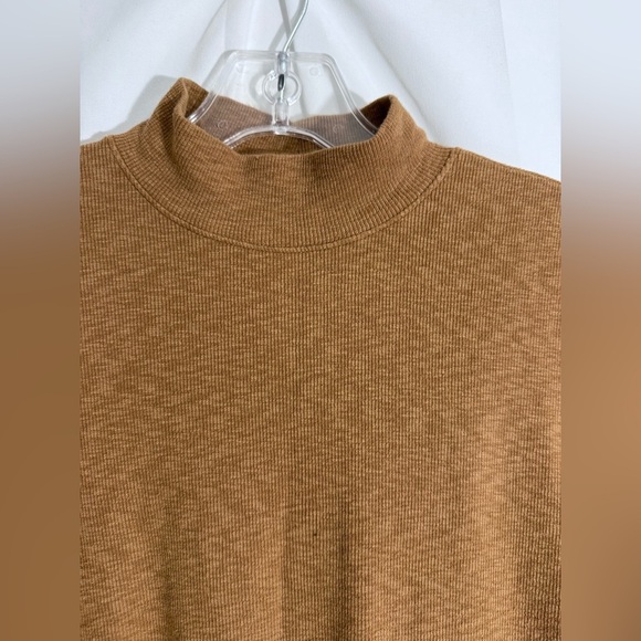 Joie Super Soft Ribbed Mock Neck Lightweight Sweater Top With Short Sleeves - Picture 4 of 9